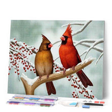 Cargar imagen en el visor de la galería, Punto De Cruz Diamante - Punto De Cruz Diamante - Pareja De Pájaros En La Rama - Figuredart - Mascotas Punto De Cruz Diamante Animales