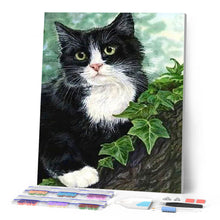 Cargar imagen en el visor de la galería, Punto De Cruz Diamante - Punto De Cruz Diamante - El Gato Y La Hiedra - Figuredart - Gatos Mascotas Punto De Cruz Diamante Animales
