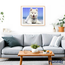 Cargar imagen en el visor de la galería, Punto De Cruz Diamante - Punto De Cruz Diamante - Perro En La Playa - Figuredart - Mascotas Perros Punto De Cruz Diamante Animales