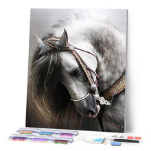Cargar imagen en el visor de la galería, Punto De Cruz Diamante - Punto De Cruz Diamante - Caballo Elegante Gris - Figuredart - Caballos Mascotas Punto De Cruz Diamante Animales