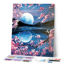 Cargar imagen en el visor de la galería, Diamond Painting - Luna grande y vista del lago
