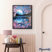 Cargar imagen en el visor de la galería, Diamond Painting - Luna grande y vista del lago