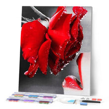 Cargar imagen en el visor de la galería, Punto De Cruz Diamante - Punto De Cruz Diamante - Rosa Roja - Figuredart - Flores Punto De Cruz Diamante Flores
