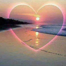 Cargar imagen en el visor de la galería, Punto De Cruz Diamante - Punto De Cruz Diamante - Corazón En La Playa - Figuredart - Punto De Cruz Diamante Romanticismo Romántico