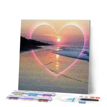 Cargar imagen en el visor de la galería, Punto De Cruz Diamante - Punto De Cruz Diamante - Corazón En La Playa - Figuredart - Punto De Cruz Diamante Romanticismo Romántico