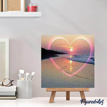 Cargar imagen en el visor de la galería, Punto De Cruz Diamante - Punto De Cruz Diamante - Corazón En La Playa - Figuredart - Punto De Cruz Diamante Romanticismo Romántico