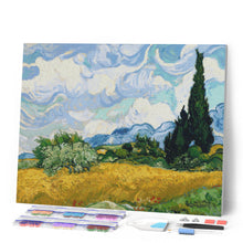 Cargar imagen en el visor de la galería, Diamond Painting - Campo de trigo con cipreses - Van Gogh
