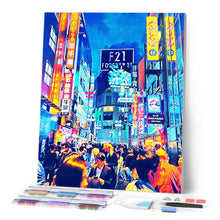 Cargar imagen en el visor de la galería, Punto de Cruz Diamante - Diamond Painting - Tokyo shibuya 40x50cm con bastidor montado