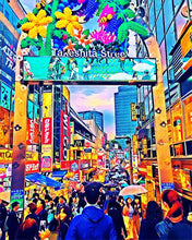 Cargar imagen en el visor de la galería, Punto de Cruz Diamante - Diamond Painting - Tokio Harajuku 40x50cm con bastidor montado
