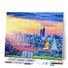Cargar imagen en el visor de la galería, Punto de Cruz Diamante - Diamond Painting - Buddha Bangkok 40x50cm con bastidor montado