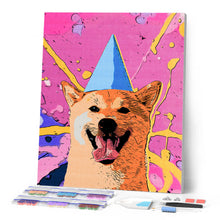 Cargar imagen en el visor de la galería, Punto de Cruz Diamante - Diamond Painting - Perro sonriendo pop art
