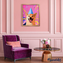 Cargar imagen en el visor de la galería, Punto de Cruz Diamante - Diamond Painting - Perro sonriendo pop art