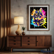 Cargar imagen en el visor de la galería, Punto de Cruz Diamante - Diamond Painting - Gato Splash Pop Art