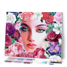 Cargar imagen en el visor de la galería, Punto de Cruz Diamante - Diamond Painting - Cara y flores