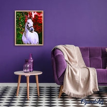 Cargar imagen en el visor de la galería, Punto de Cruz Diamante - Diamond Painting - Caballo y fondo de color