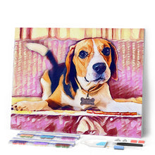Cargar imagen en el visor de la galería, Punto de Cruz Diamante - Diamond Painting - Beagle lindo