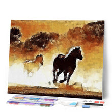 Cargar imagen en el visor de la galería, Punto de Cruz Diamante - Diamond Painting - Caballos en acción
