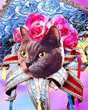 Cargar imagen en el visor de la galería, Punto de Cruz Diamante - Diamond Painting - Gato mardigras