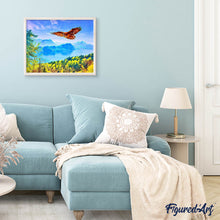Cargar imagen en el visor de la galería, Punto de Cruz Diamante - Diamond Painting - Águila y paisaje de Suiza