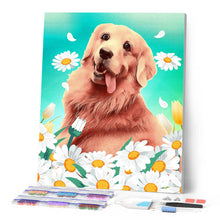 Cargar imagen en el visor de la galería, Punto de Cruz Diamante - Diamond Painting - Golden retriever