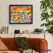 Cargar imagen en el visor de la galería, Punto de Cruz Diamante - Diamond Painting - Un colorido pueblo suizo