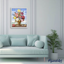 Cargar imagen en el visor de la galería, Diamond Painting - Bouquet de flores - Ambrosius Bosschaert 40x50cm con bastidor montado