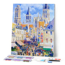 Cargar imagen en el visor de la galería, Diamond Painting - Rue de l'épicerie, Rouen - Camille Pissarro