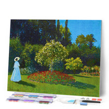 Cargar imagen en el visor de la galería, Diamond Painting - Dama en blanco en el jardín - Monet