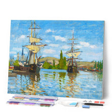 Cargar imagen en el visor de la galería, Diamond Painting - Barcos navegando en el Sena en Rouen - Monet