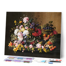 Cargar imagen en el visor de la galería, Punto de Cruz Diamante - Los bodegones de flores y frutas - Severin Roesen