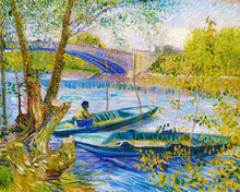 Cargar imagen en el visor de la galería, Diamond Painting - Diamond Painting - Pesca en primavera, Pont de Clichy - Van Gogh 40x50cm con bastidor montado