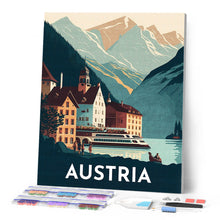Cargar imagen en el visor de la galería, Diamond Painting - Póster de viaje Hallstatt