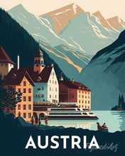 Cargar imagen en el visor de la galería, Diamond Painting - Póster de viaje Hallstatt