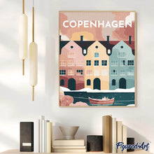 Cargar imagen en el visor de la galería, Diamond Painting - Póster de viaje Copenhague