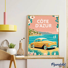 Cargar imagen en el visor de la galería, Diamond Painting - Póster de viaje Costa Azul