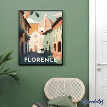 Cargar imagen en el visor de la galería, Diamond Painting - Póster de viaje Florencia 40x50cm con bastidor montado