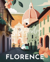 Cargar imagen en el visor de la galería, Diamond Painting - Diamond Painting - Póster de viaje Florencia 40x50cm con bastidor montado