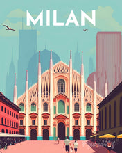 Cargar imagen en el visor de la galería, Diamond Painting - Póster de viaje Milán