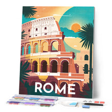 Cargar imagen en el visor de la galería, Diamond Painting - Póster de viaje Roma 40x50cm con bastidor montado
