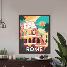 Cargar imagen en el visor de la galería, Diamond Painting - Póster de viaje Roma 40x50cm con bastidor montado