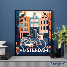 Cargar imagen en el visor de la galería, Diamond Painting - Póster de viaje Ámsterdam 40x50cm con bastidor montado