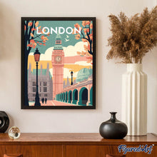 Cargar imagen en el visor de la galería, Diamond Painting - Póster de viaje Londres 2 40x50cm con bastidor montado