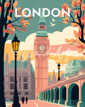 Cargar imagen en el visor de la galería, Diamond Painting - Diamond Painting - Póster de viaje Londres 2 40x50cm con bastidor montado