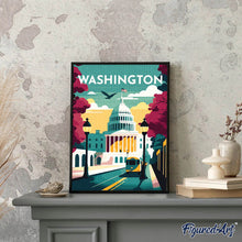 Cargar imagen en el visor de la galería, Diamond Painting - Póster de viaje Washington