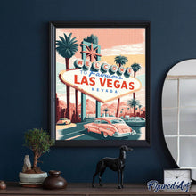 Cargar imagen en el visor de la galería, Diamond Painting - Póster de viaje Las Vegas 40x50cm con bastidor montado