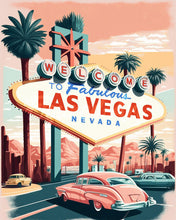Cargar imagen en el visor de la galería, Diamond Painting - Diamond Painting - Póster de viaje Las Vegas 40x50cm con bastidor montado