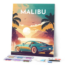 Cargar imagen en el visor de la galería, Diamond Painting - Póster de viaje Malibú