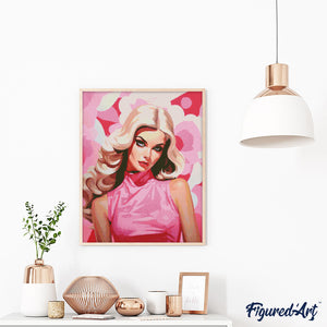 Diamond Painting - Diva Rubia en Rosa