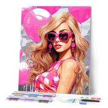 Cargar imagen en el visor de la galería, Diamond Painting - Globos Rosados y la Diva