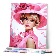 Cargar imagen en el visor de la galería, Diamond Painting - Diva con un Sombrero Rosa
